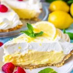No Bake Lemon Pie with Whipped Cream and Lemon Slices