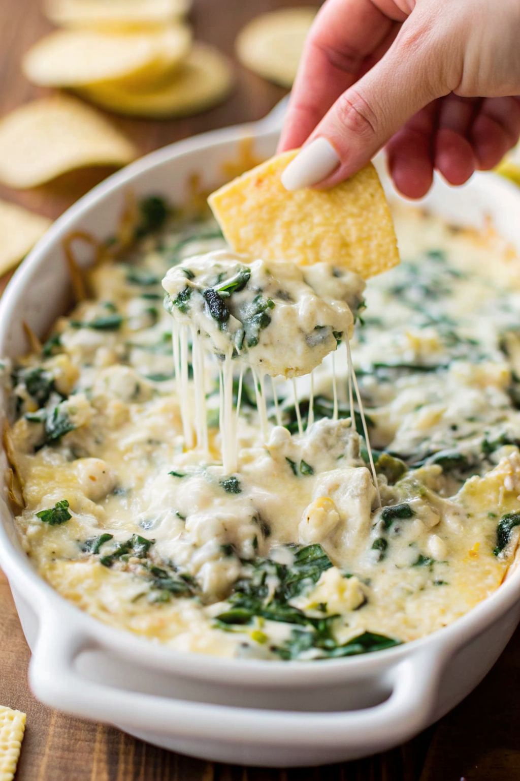 Squeezed dry chopped spinach and artichoke hearts ready for mixing.